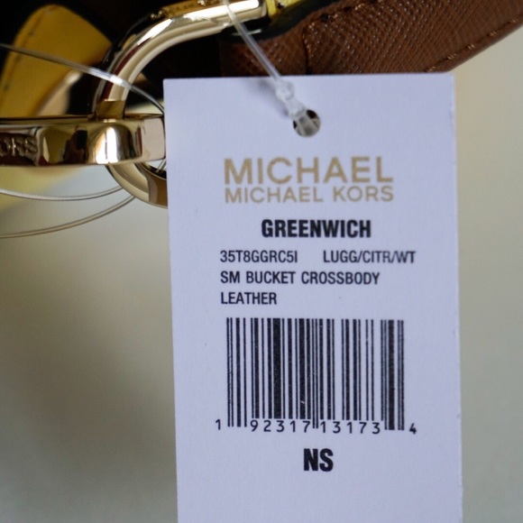 Michael Kors Small Bucket Bag Yellow White Gingham - Picture 6 of 8